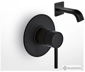 Eurorama TONDA Μίκτης εντοιχισμού 1 εξόδου &amp; Στόμιο επίτοιχο 14,2cm Φ31mm Black Matt