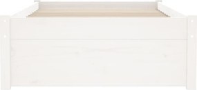 vidaXL Πλαίσιο Κρεβατιού Λευκό 75x190 εκ. Μασίφ Ξύλο Small Single