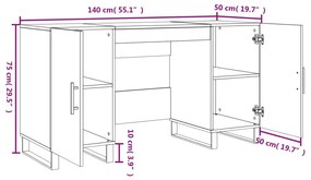 ΓΡΑΦΕΙΟ ΛΕΥΚΟ 140 X 50 X 75 ΕΚ. ΑΠΟ ΕΠΕΞΕΡΓΑΣΜΕΝΟ ΞΥΛΟ 829572