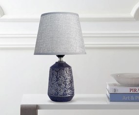 POWERTECH επιτραπέζιο φωτιστικό HLL-0140, E27, κεραμική βάση, μπλε/γκρι
