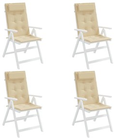 vidaXL Μαξιλάρια Καρέκλας με Πλάτη 4 τεμ. Μπεζ από Ύφασμα Oxford