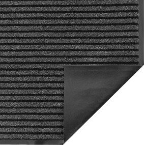 vidaXL Πατάκι Εισόδου Ριγέ Μαύρο και Γκρι 115 x 300 εκ.