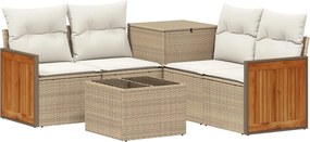 vidaXL Σετ Καναπέ 6 τμχ. Μπεζ και Κρέμ 55 x 55 x 37 εκ