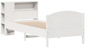 vidaXL Κρεβάτι Βιβλιοθήκη Χωρίς Στρώμα 90x190 εκ Μασίφ Ξύλο Πεύκου
