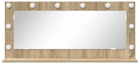 vidaXL Καθρέφτης Vanity με LED φώτα Sonoma Oak 100x45x18 εκ.