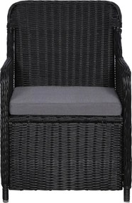 vidaXL Σετ Τραπεζαρίας Κήπου 5 Τεμαχίων Μαύρο