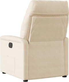 vidaXL Πολυθρόνα Μασάζ Ανακλινόμενη Μπεζ από Ύφασμα Μικροϊνών