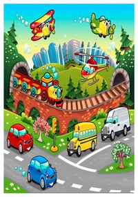 Παιδικό χαλί C7678.13 Σειρά KIDDER Πολύχρωμο με Κρόσια 80x150 εκ. 80x150x1 εκ.