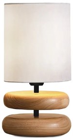 Megapap Φωτιστικό Επιτραπέζιο Lucia E14 Ξύλινο - Ύφασμα Pvc Φυσικό - Κρεμ