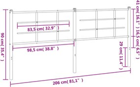 vidaXL Ανταλλακτικό κεφαλάρι Λευκό 200 εκ. Μεταλλικό