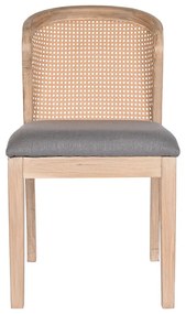 Καρέκλα Τραπεζαρίας DKD Home Decor Έλατο πολυεστέρας Σκούρο γκρίζο (46 x 61 x 86 cm)