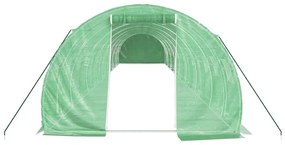 Θερμοκήπιο Πράσινο 48 μ² 16 x 3 x 2 μ. με Ατσάλινο Πλαίσιο - Πράσινο