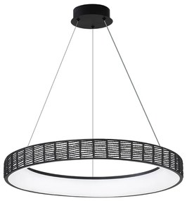 Φωτιστικό Κρεμαστό Μέταλλο &amp; Paper Fest Μαύρο 61xH120cm Led max 76w 2800lm CCT 3000-6000K Dimmable by Remote Control Sun Light FORTE-63P-BK