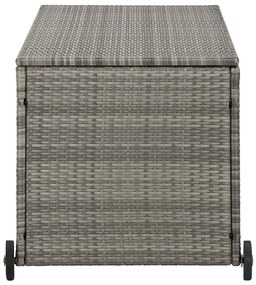 vidaXL Κουτί Αποθήκευσης Κήπου Ανοιχτό Γκρι 120x65x61 εκ. Συνθ. Ρατάν