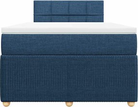 vidaXL Κρεβάτι Boxspring με Στρώμα Μπλε 120x200 εκ. Υφασμάτινο