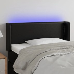 Κεφαλάρι Κρεβατιού LED Μαύρο 83x16x78/88 εκ. Συνθετ. Δέρμα 3123168