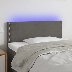 Κεφαλάρι Κρεβατιού LED Σκούρο Γκρι 90x5x78/88 εκ. Βελούδινο 3121509