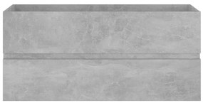 Ντουλάπι Νιπτήρα Γκρι Σκυροδέματος 100x38,5x45 εκ. Επεξ. Ξύλο - Γκρι