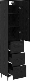 vidaXL Highboard Μαύρη Οξυά 34,5 x 34 x 180 εκ. Επεξεργασμένο ξύλο