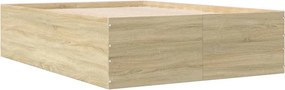 vidaXL Πλαίσιο Κρεβατιού Sonoma Δρυς 120x200 εκ. Επεξεργασμένο Ξύλο