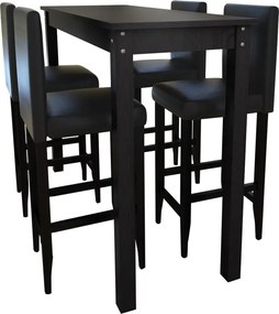 Τραπέζι Μπαρ με 4 Καρέκλες Μπαρ Μαύρο