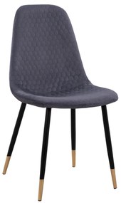 Chair Lucille  from Velvet Grey and metallic frame 45x56x81cm