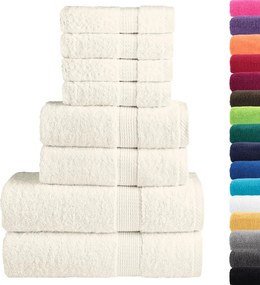 vidaXL Πετσέτες Premium Σετ 8 Τεμ. SOLUND Κρεμ 600 γρ/μ²