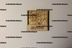 Intra απο ξύλο plywood 3mm-4mm πάχος - Χάρτης πόλης Κάτοψη Lelystad για λέιζερ Δίασταση 30x30 cm INTRAFABR-87832584