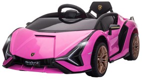 HOMCOM Παιδικό Ηλεκτρικό Αυτοκίνητο, Lamborghini, 3-5 km/h, Τηλεχειρισμός, για 3-5 ετών, Ροζ