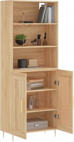 vidaXL Ντουλάπι Sonoma δρυς 69,5 x 34 x 180 εκ. από Επεξεργασμένο Ξύλο