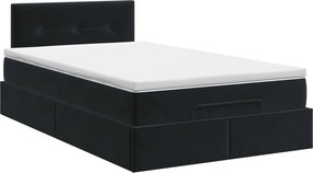 VidaXL Κρεβάτι Ottoman με στρώμα Μαύρο 120 x 190 cm Βελούδο