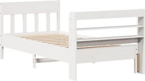 vidaXL Σκελετός Κρεβ. Χωρίς Στρώμα Λευκό 75x190 εκ Μασίφ Πεύκο