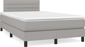 vidaXL Κρεβάτι Boxspring με Στρώμα &amp; LED Αν.Γκρι 120x190εκ. Υφασμάτινο