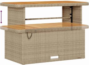 vidaXL Σετ Καναπέ Κήπου με μαξιλάρι 9 pcs Μπεζ Πολυ ράταν