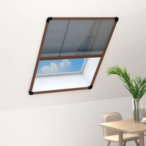 vidaXL Σήτα Παραθύρου Πλισέ Καφέ 60 x 80 εκ. από Αλουμίνιο