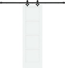 vidaXL Συρόμενη Πόρτα Λευκό και Μαύρο 61 x 198,5 εκ.