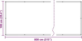vidaXL Οθόνη Μπαλκονιού Κόκκινο 100 x 800 cm Ύφασμα Όξφορντ