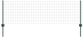 vidaXL Ευρωπαϊκή Επί Fence με 11 U Posts Πράσινο 0,6x25 μ Ατσάλι