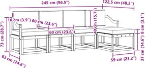 vidaXL Σειρά Καναπέ Εξωτερικού με μαξιλάρι 5 pcs Λευκό και Μπεζ