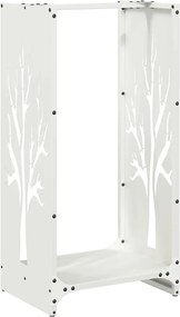 vidaXL Ράφι Καυσόξυλων Λευκό 40x30x80 εκ. Χάλυβας ψυχρής έλασης