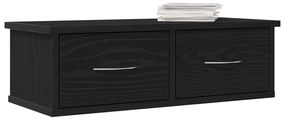 vidaXL Επιτοίχιο Ράφι Συρταριού Μαύρη Δρυς 60x26x18,5εκ Επεξεργασμένο Ξύλο
