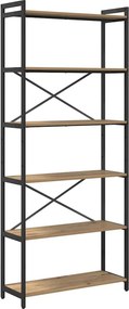 vidaXL Ράφι Βιβλίων 80 x 30 x 189,5 εκ Επεξεργασμένο Ξύλο Artisan Oak