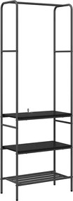 vidaXL Ράφι Ρούχων Μαύρη Οξυά 60 x 30 x 171 εκ Επεξεργασμένο ξύλο