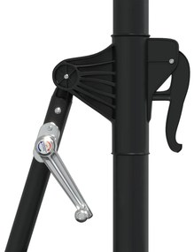 vidaXL Ομπρέλα Κήπου Επιτοίχια με LED Μαύρη 300 εκ.