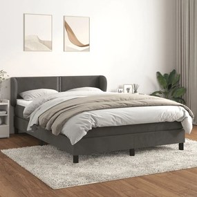 ΚΡΕΒΑΤΙ BOXSPRING ΜΕ ΣΤΡΩΜΑ ΣΚΟΥΡΟ ΓΚΡΙ 140X190 ΕΚ. ΒΕΛΟΥΔΙΝΟ 3127428