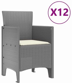 vidaXL Σέτ φαγητού για κήπο με μαξιλάρι Ανοιχτό γκρι