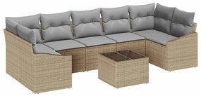 vidaXL Σετ Καναπέ Κήπου 8 pcs Μπεζ, Ανοιχτό Γκρι 55 x 55 x 37 εκ