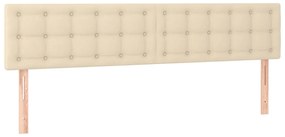 vidaXL Κρεβάτι Boxspring με Στρώμα Κρεμ 200x200 εκ. Υφασμάτινο