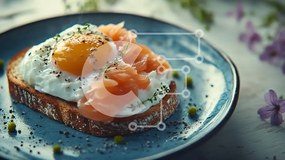 Σετ των 2 Intra Συλλεκτικό Ξύλινο Παζλ Plywood 4mm - Αυγό ποσέ σε τοστ με καπνιστό σολομό Σε Ξύλινο Κουτί - Διαστάσεις: 10x10 cm – 25 κομμάτια