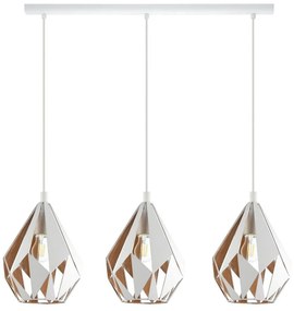 Φωτιστικό Οροφής Ράγα Carlton 1 43002 White-Gold Eglo Steel